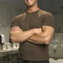 Rod Pederson in 'Kink Men' College jock gets a crash course in edging while bound to the urinals (Thumbnail 8)
