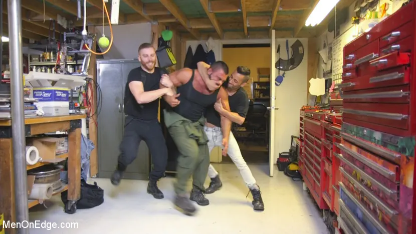 Kink Men 'Beefy mechanic taken down and edged against his will' starring Steven Roman (Photo 2)