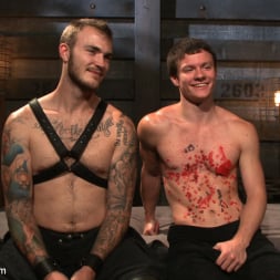 Tyler Sweet in 'Kink Men' Caged sex slave endures a beating, hot wax and hard stockade fuck (Thumbnail 3)